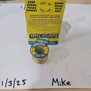 One 4 Pack Buss Fusetron Type T 15 Amp Time Delay Fuses - NOS