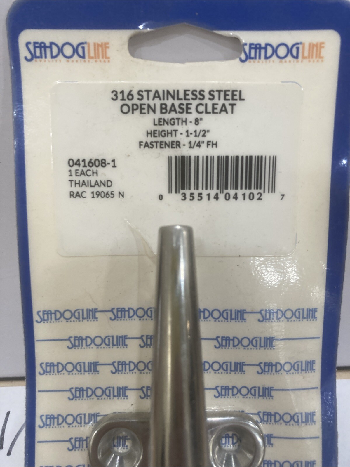 SEA DOG STAINLESS OPEN BASE CLEAT 8" #041608-1 - Image 3