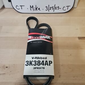 Serpentine Belt-Automotive V-Ribbed Belt Gates Roadmax 3K384AP