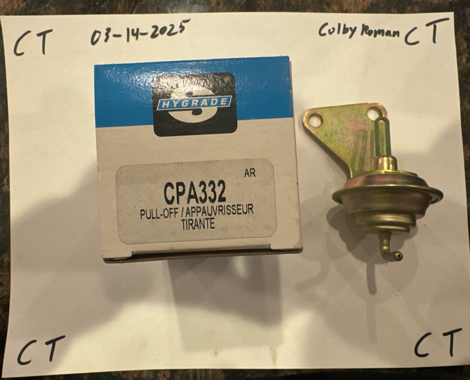 Standard Hygrade Carburetor Choke Pull Off Assembly CPA332 For 1984-86 Chevy GMC