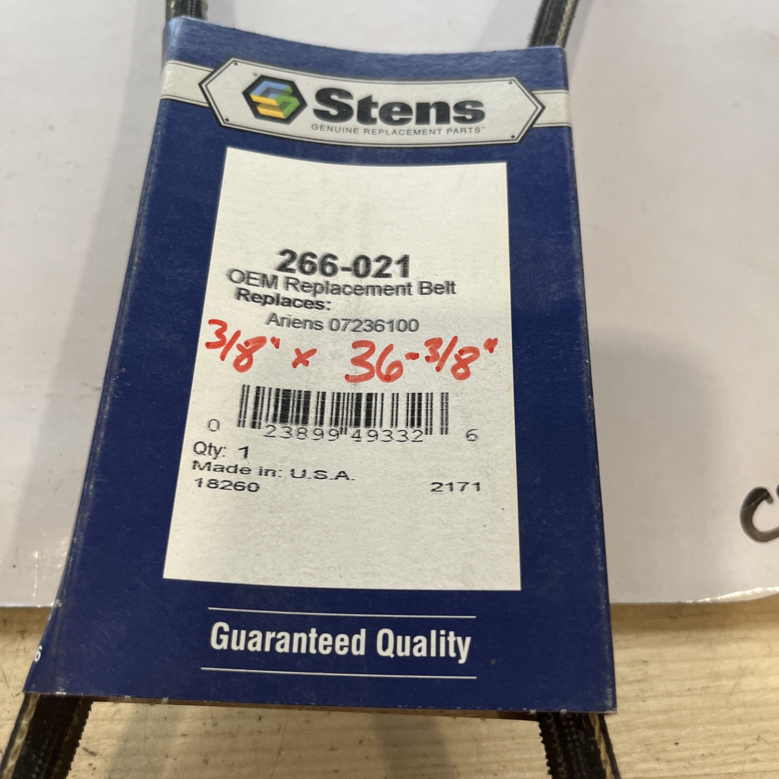 Stens Oem Replacement Belt Ariens 07236100 266-021 - Image 3