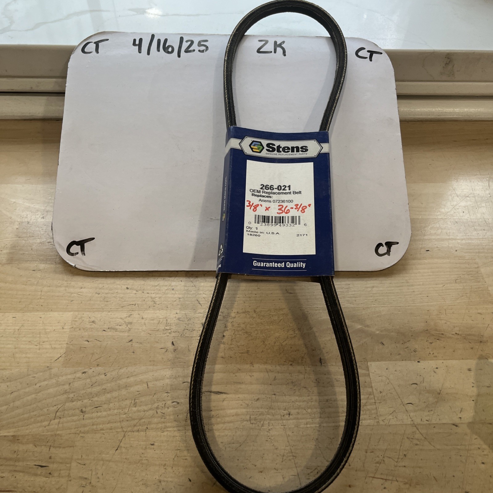 Stens Oem Replacement Belt Ariens 07236100 266-021