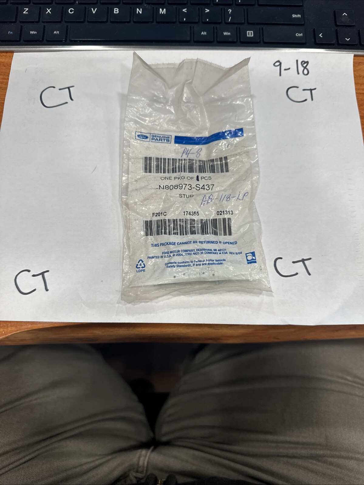 Stud Part Number - N808973-S437 For Ford