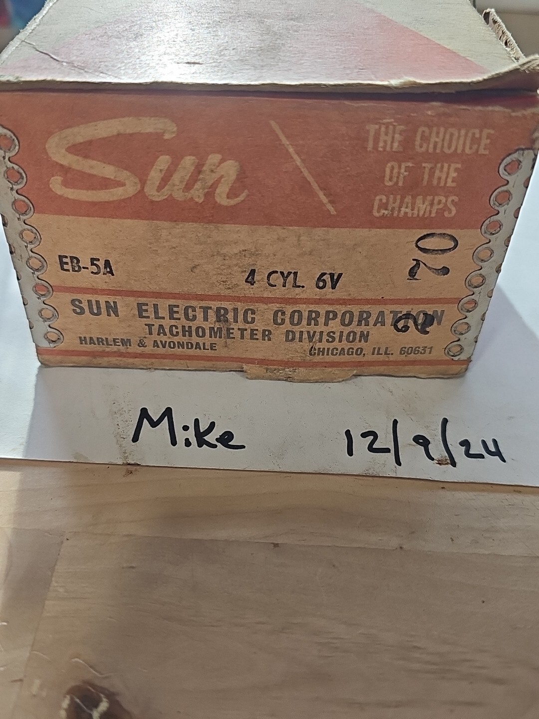 Sun Vintage Tachometer EB Transmitter - Model EB-5A 6v 4 Cylinder - Image 4