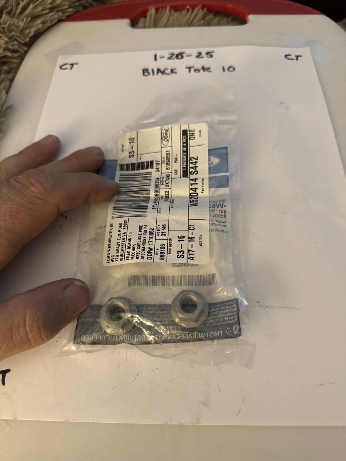 Two Genuine Ford Nuts W520414-S442 - Image 3