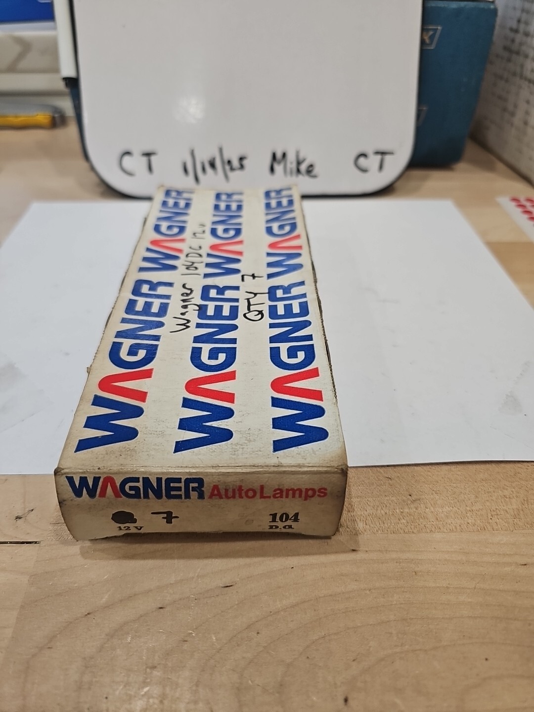 Wagner Auto Lamps 104 D.C. 12V T104 NOS Light Bulbs NOS Box Open 1 BOX OF 7