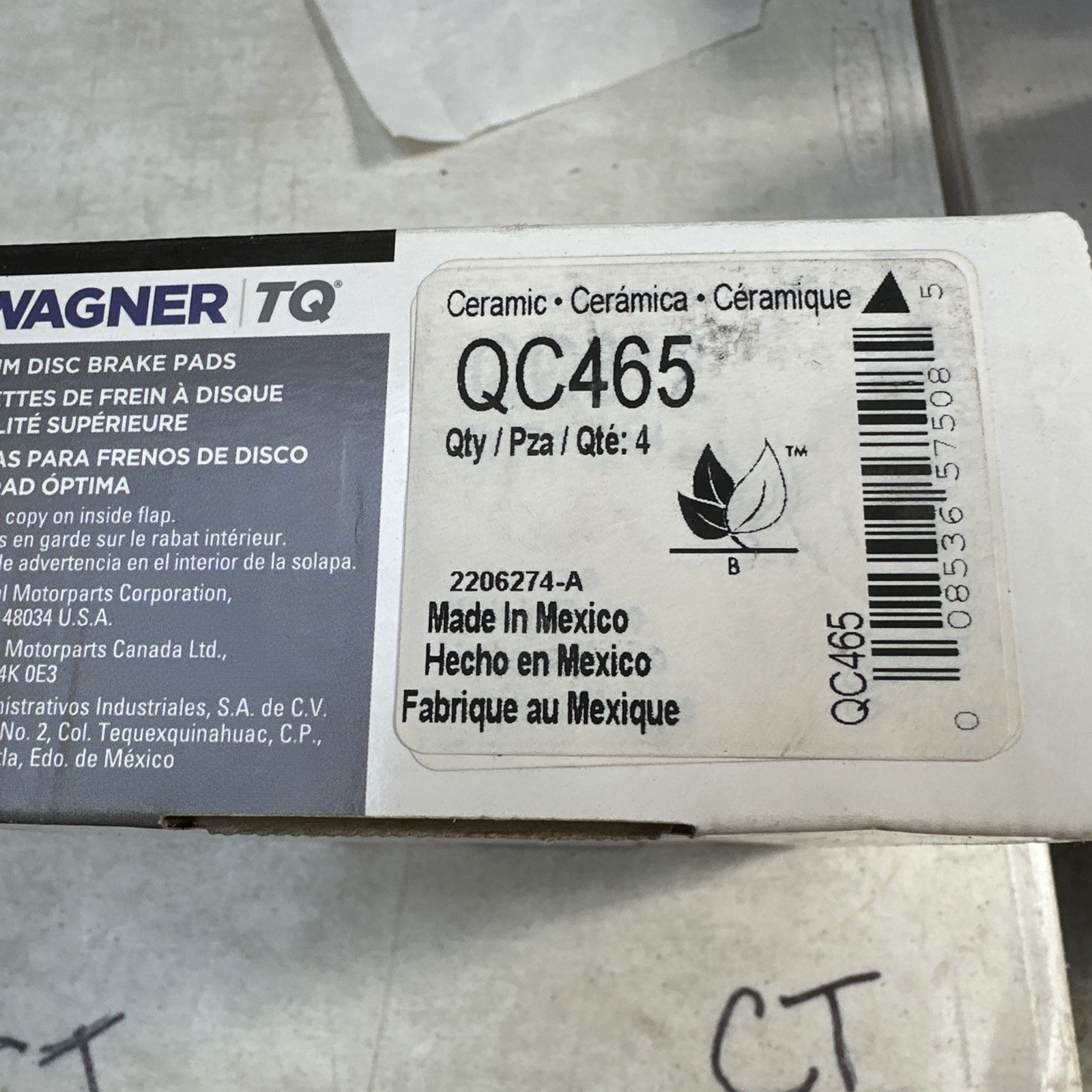 Wagner QC465 ThermoQuiet Front Ceramic Brake pads for Acura EL/CL & Honda Accord - Image 3