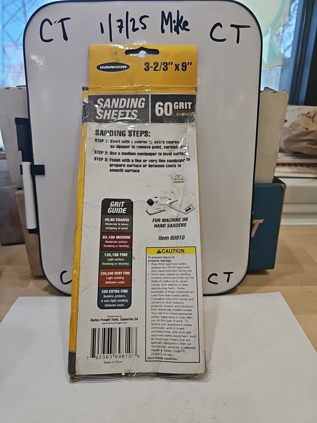 Warrior 3-2/3" X 9" Sanding Sheets 60 Grit For Hand Sanders. pack of 3 - Image 3