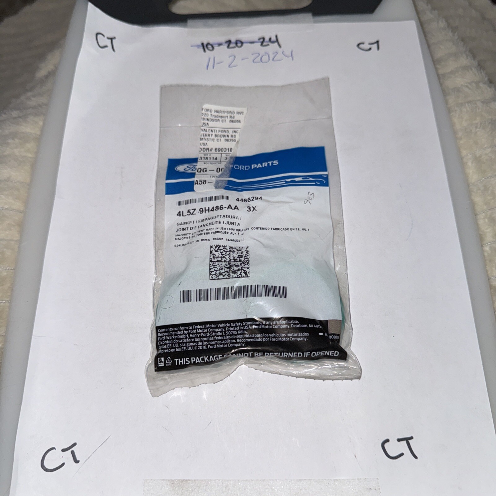 04-08 Ranger 3.0L Intake Manifold Upper Gaskets 4L5Z-9H486-AA OEM New Pack of 3