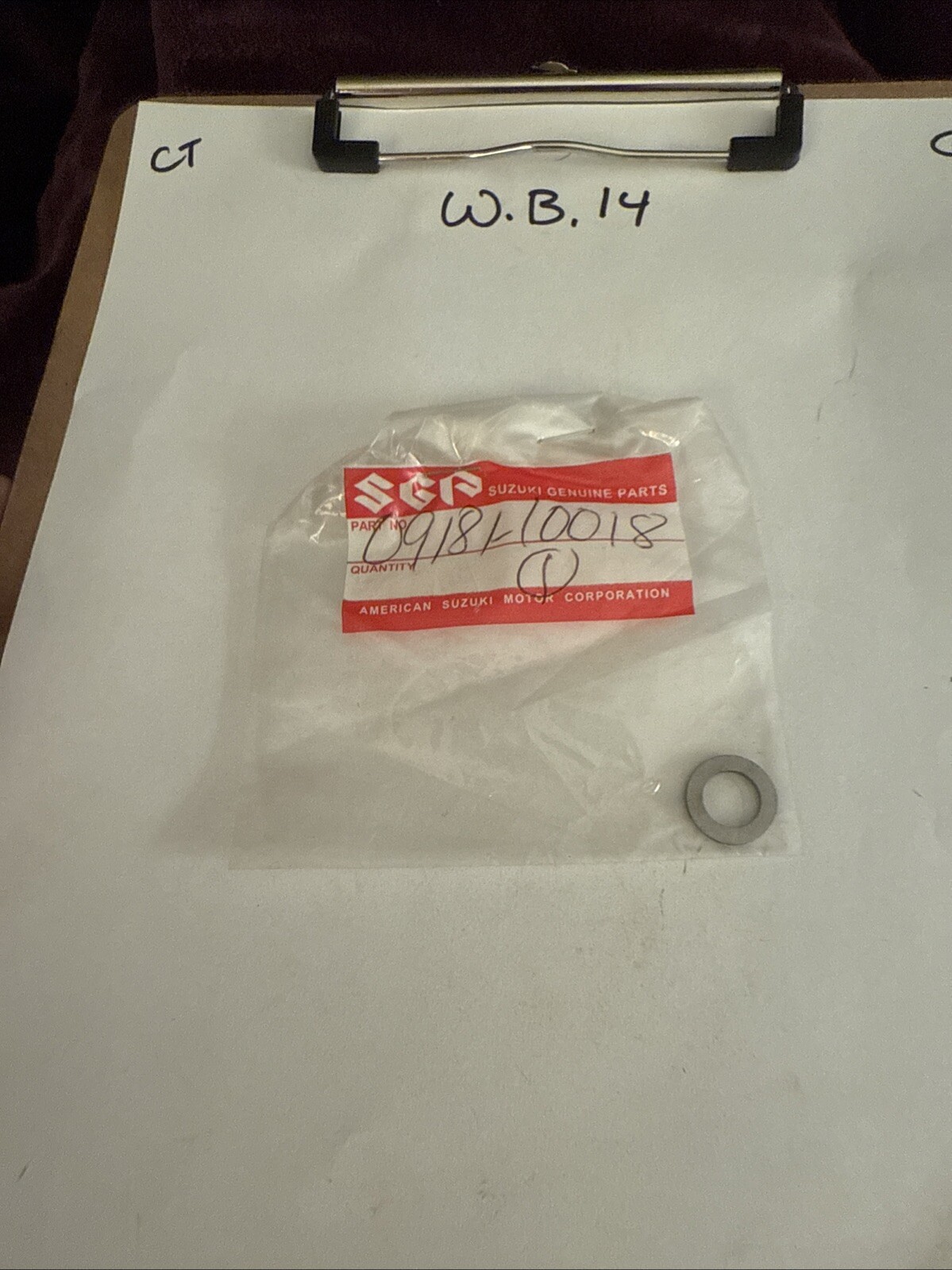 09181-10018-000 Suzuki Shim(10x16x2.1) 0918110018000, New Genuine OEM Part
