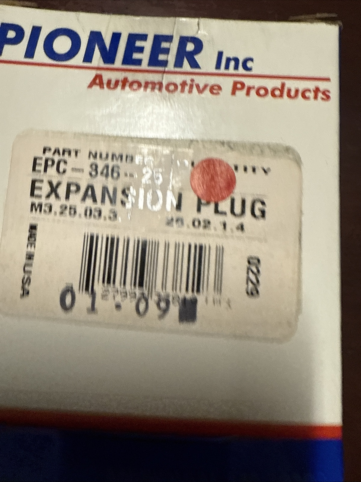 (1) Freeze Plug Expansion Plug Pioneer EPC346-25 Sold Individually - Image 4