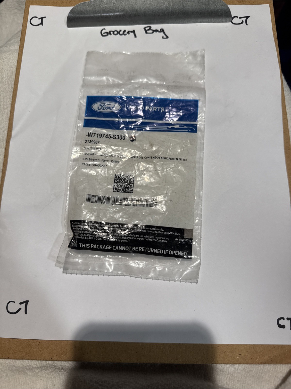 (1) Genuine Ford Bumper Cover Nut -W719745-S300 Sold Separately