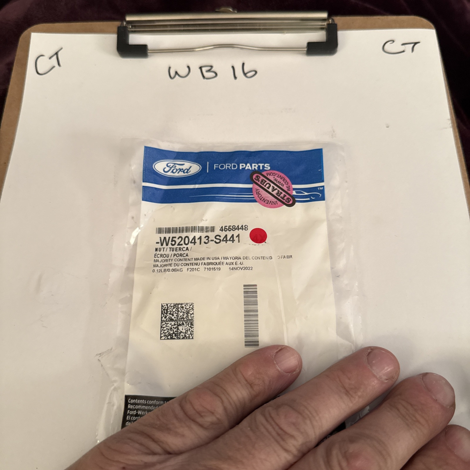 (1) Genuine Ford Condenser Nut Sold Individually W520413-S441