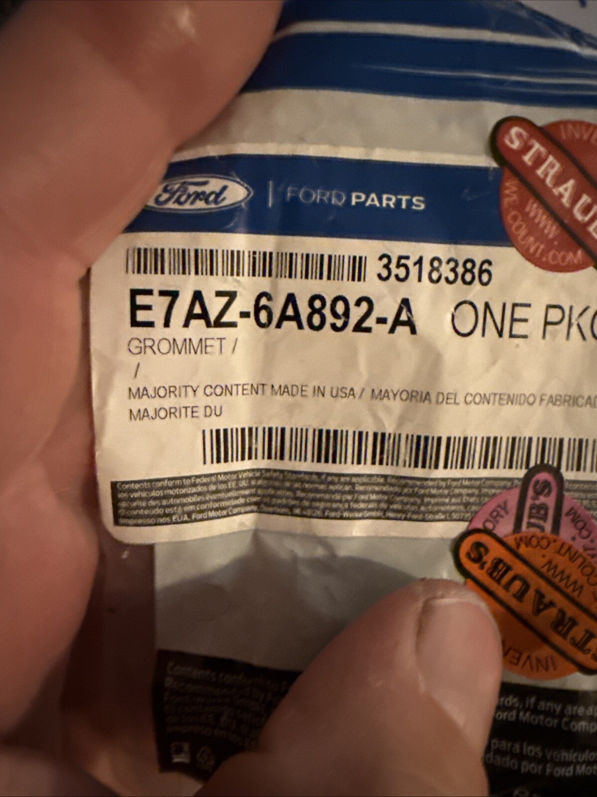 (1) Genuine Ford Crankcase Vent Valve Seal E7AZ-6A892-A 1994-2004 Mustang 3.8L - Image 3