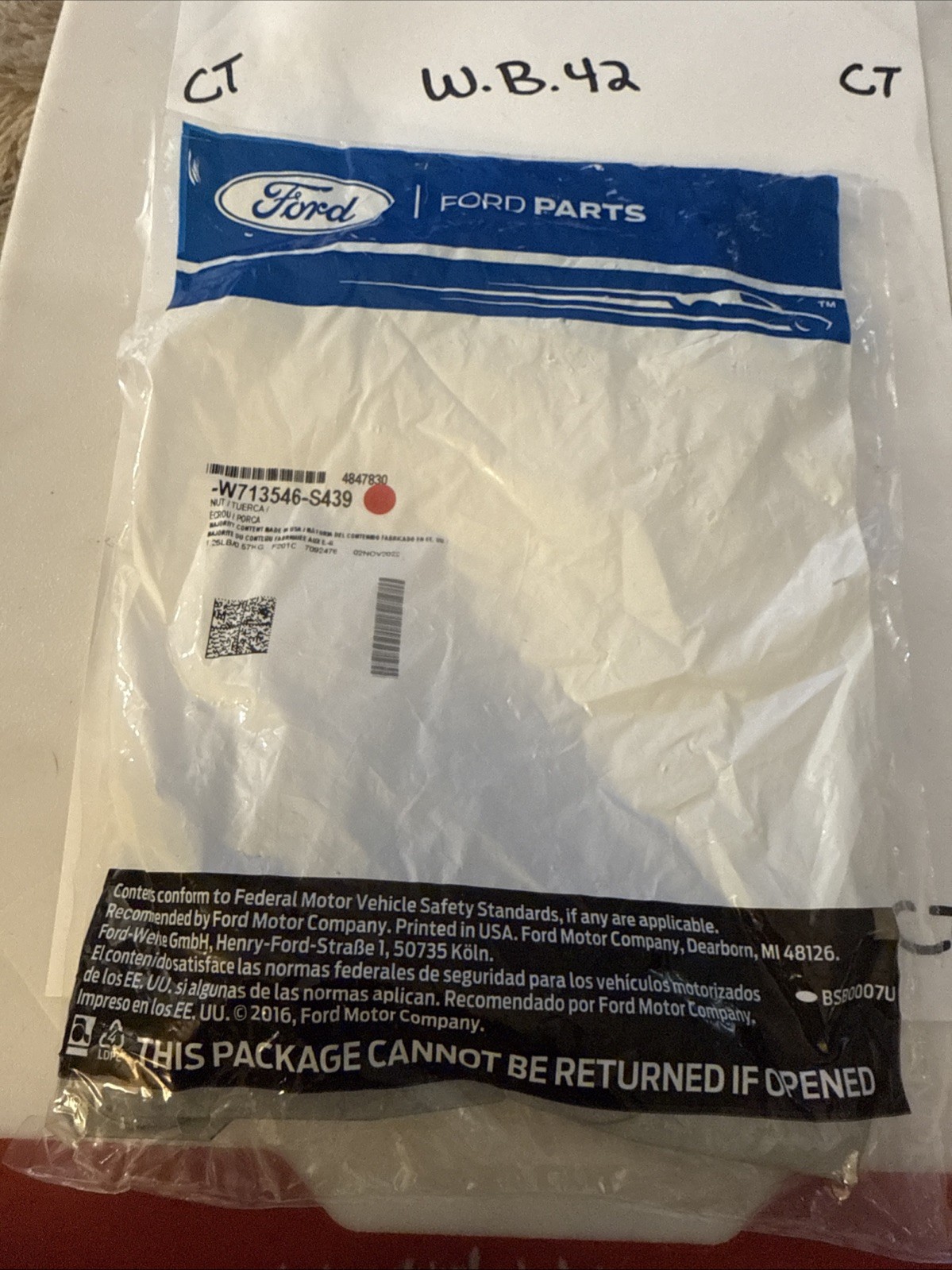 (1) Genuine Ford OE Nut - Special W713546-S439 Sold Individually