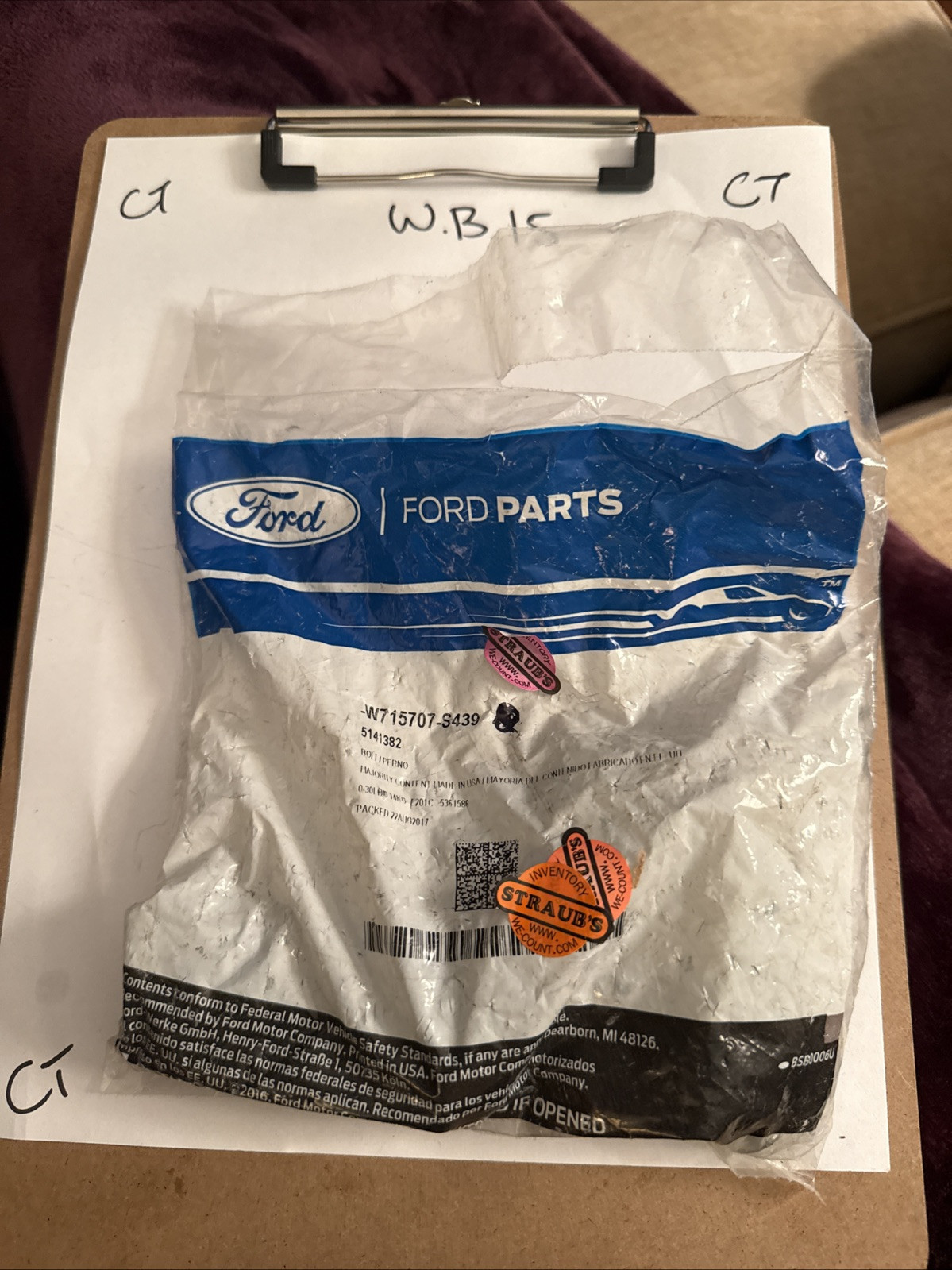 (1) Genuine Ford Strut Bolt W715707-S439 Sold Individually