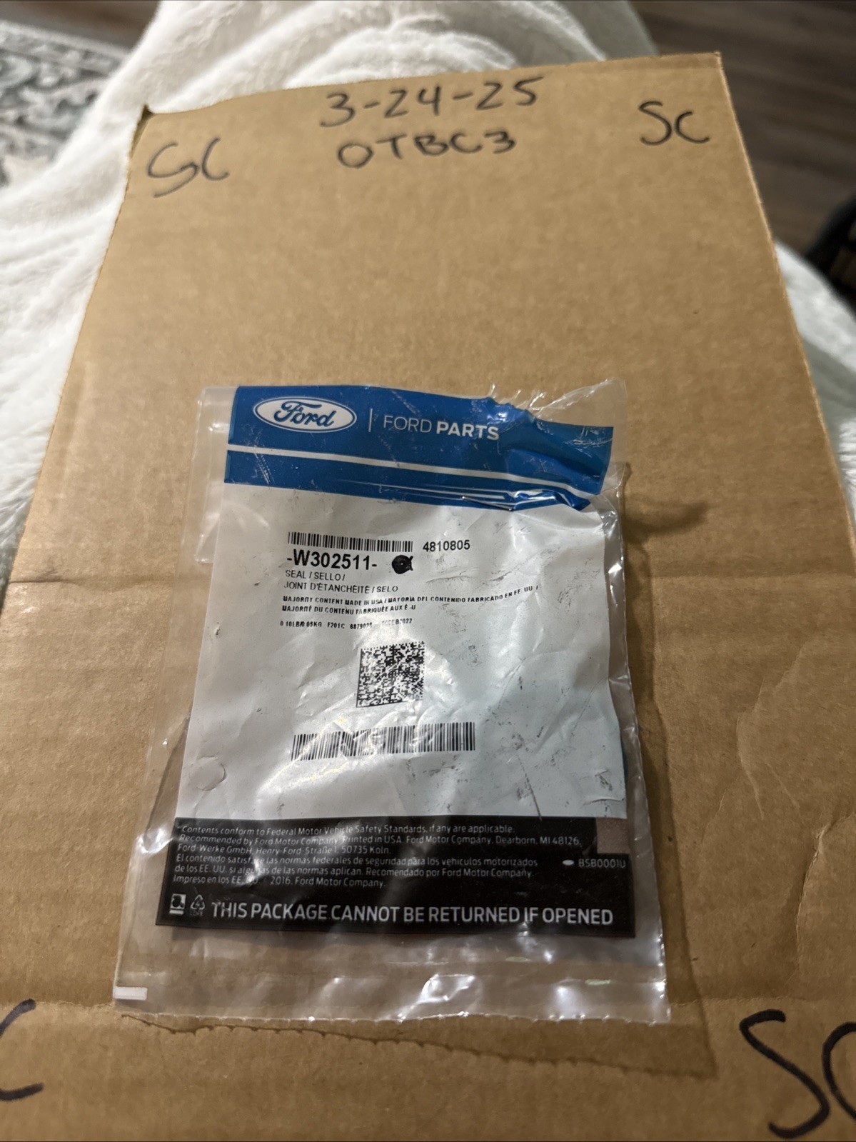 (1) New Genuine Ford Seal (2008-2010) OE W302511 Sold Individually