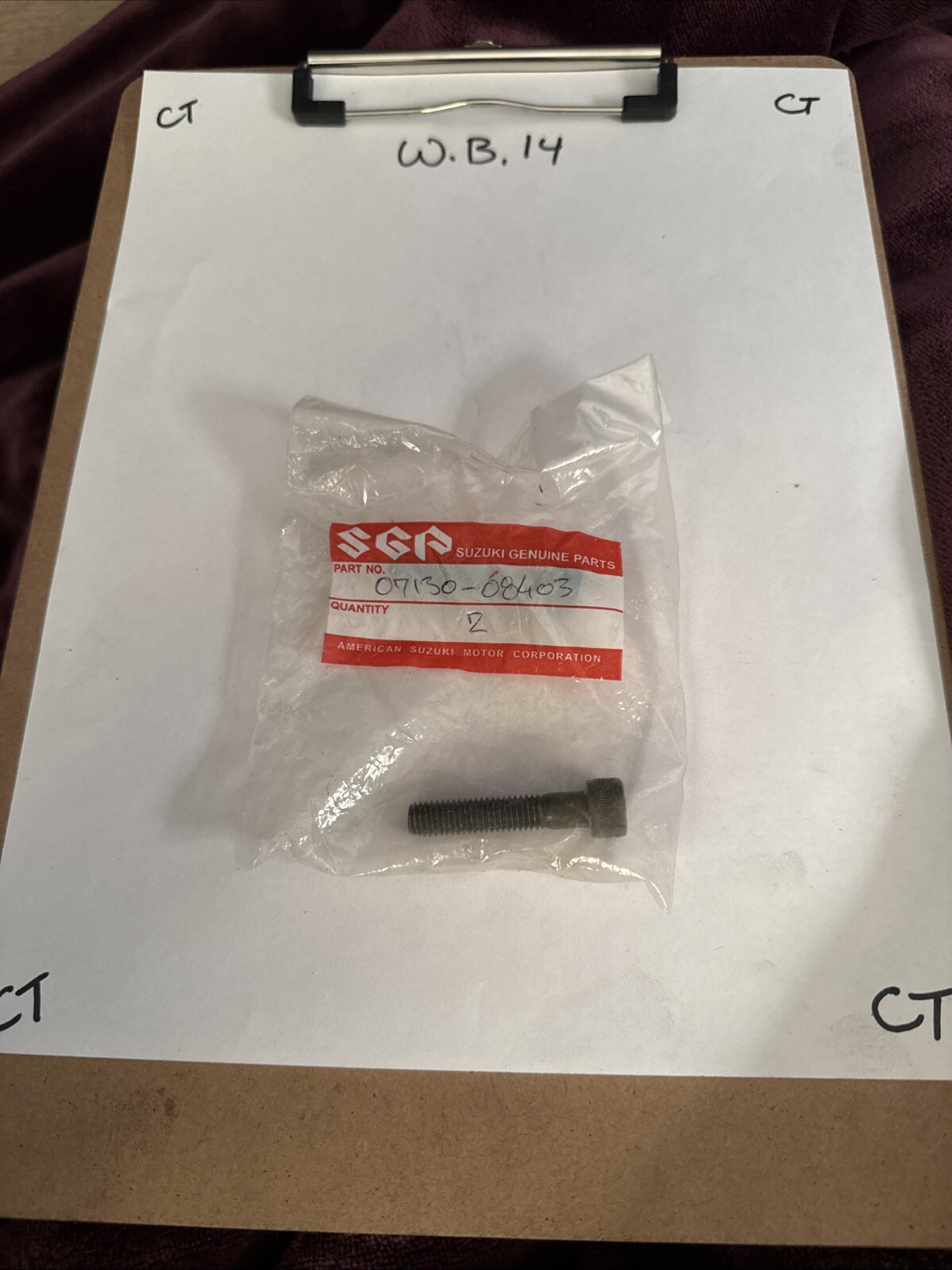 (1) Suzuki Bolt 07130-08403 Sold Individually