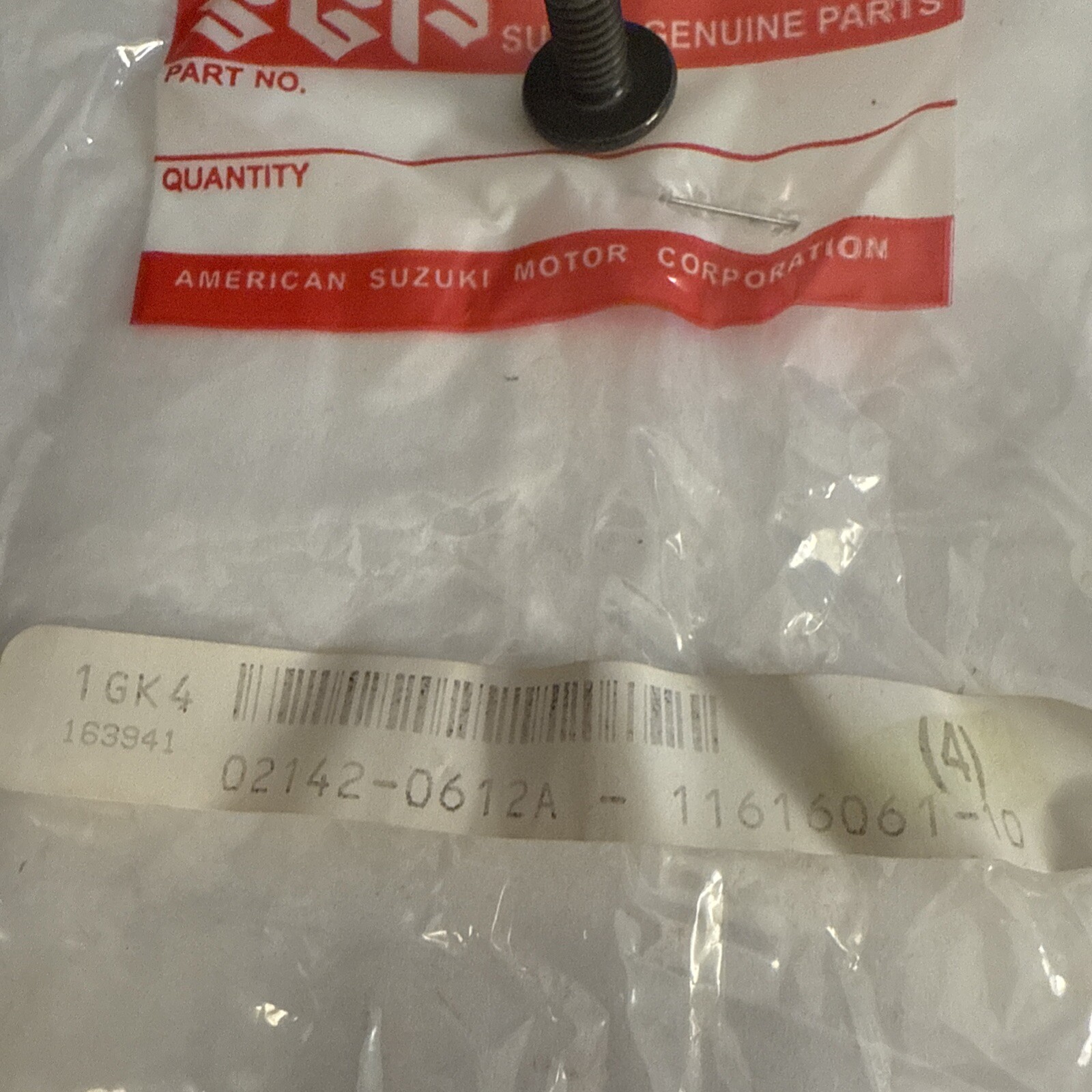(1) Suzuki SCREW 02142-0612A OEM NEW - Image 3