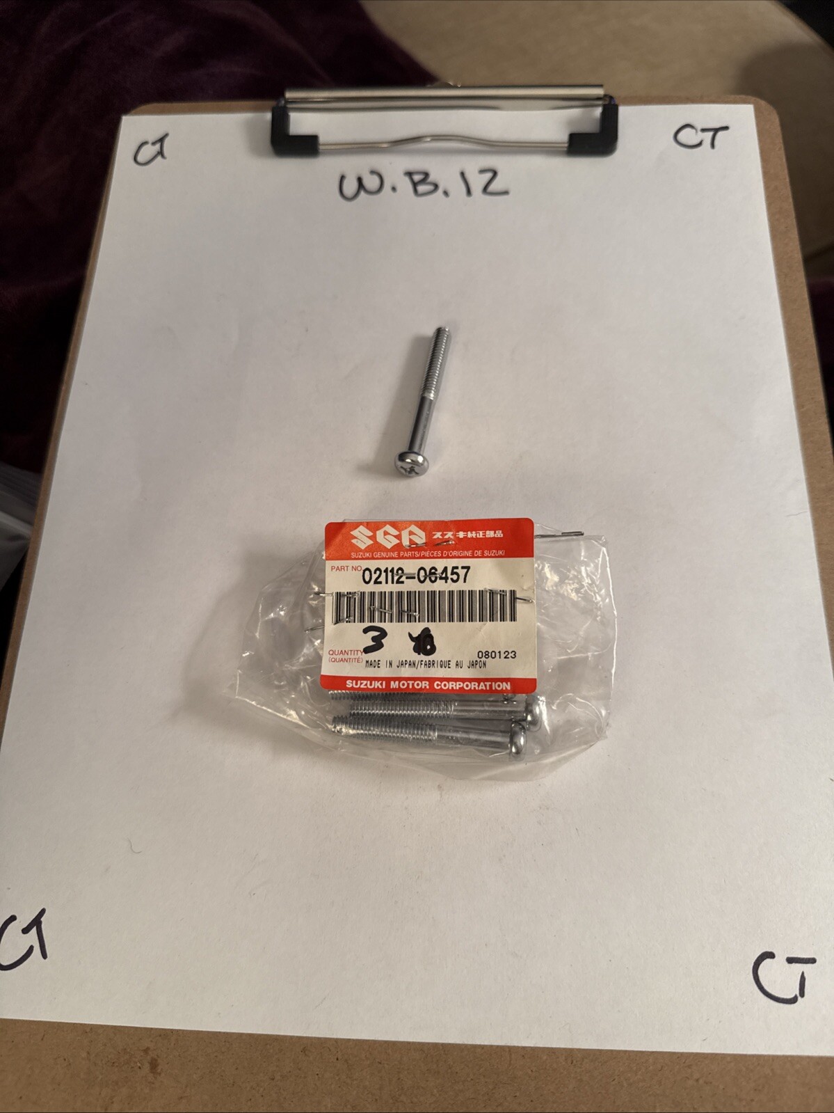 (1) Suzuki SCREW 6X45 02112-06457 OEM NEW Sold Individually (1) Bolt Only