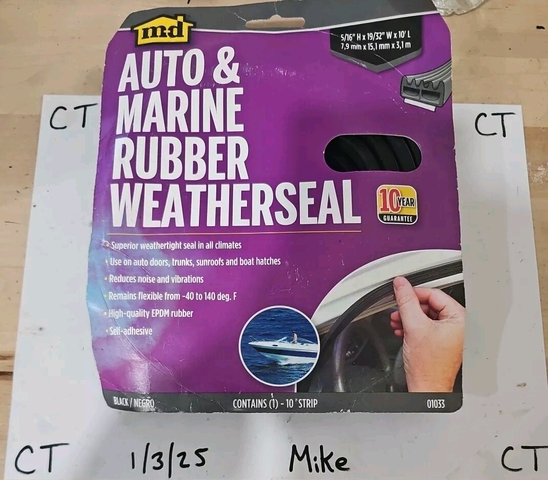 10 Feet / 10' ~ All Climate Marine / Automotive Rubber Weatherseal ~ Black - Image 3