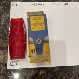 1941-48 Chevy Red Glass Stop & Tail lamp lens. GM#: 5937794, 501