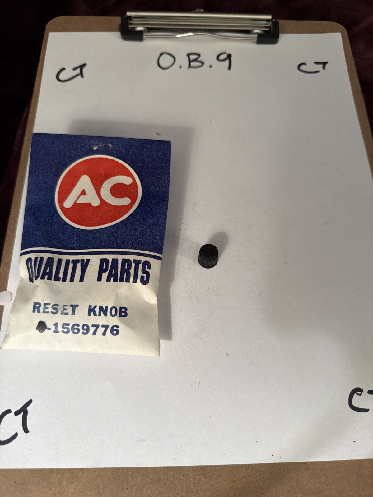 1963-1977 C2 C3 Corvette GM Trip Odometer Cable Reset Knob NOS 1569776