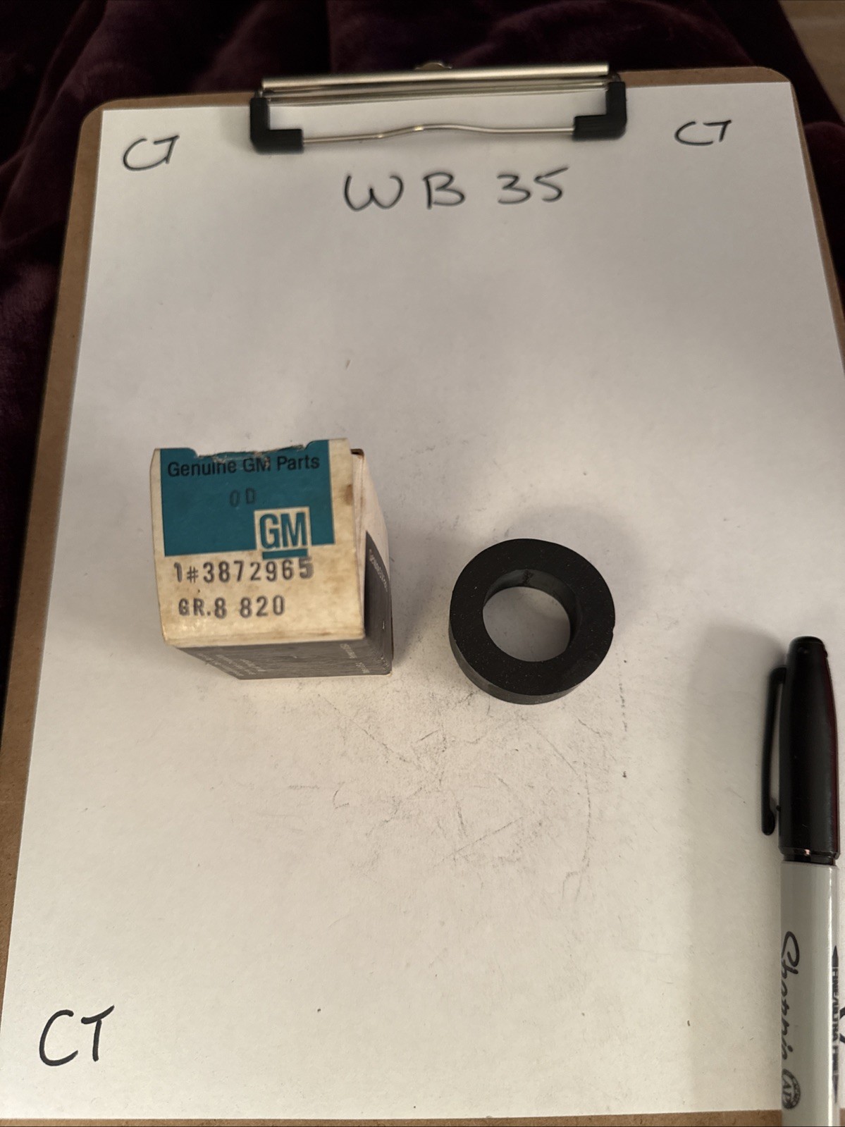 1965 - 1982 NOS GM 3872965 Corvette C2 Jack Handle Anti Rattle Boot.