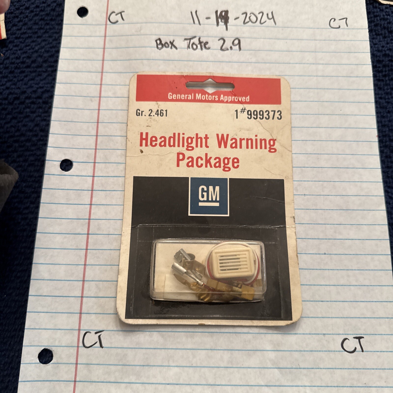 1970s NOS General Motors 999373 Headlight Warning Package All GM Vehicles OEM
