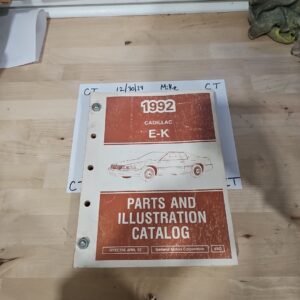 1992 Cadillac E-K Parts and Illustration Catalog