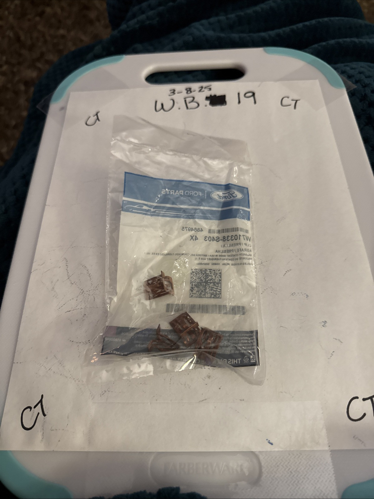 (4) Genuine Ford Lower Center Pillar Trim Retainer Clip W710338-S403 - Image 3