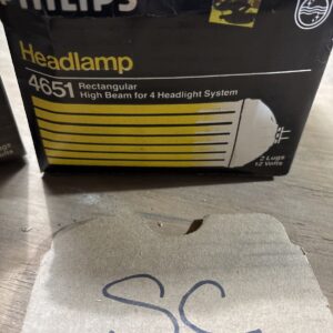 4651 Philips Rectangular High Beam For 4 Headlight System 2 Lugs 12 Volts 4651