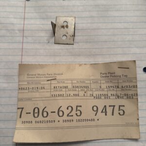 63-75 Nos Gm Corvette Transmission Tunnel 3834985 Underbody Insulation Retainer