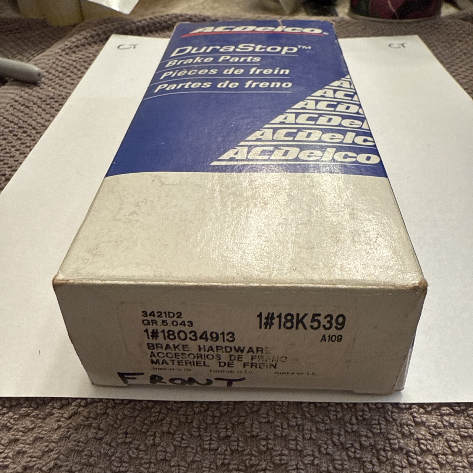 Ac Delco Brake Hardware Kit 18034913 - Image 3