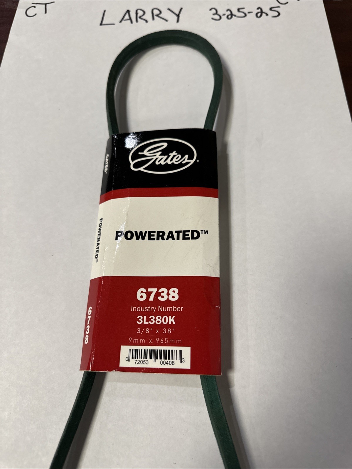 Accessory Drive Belt-FHP Medium Horse-Power V-Belt Gates 6738