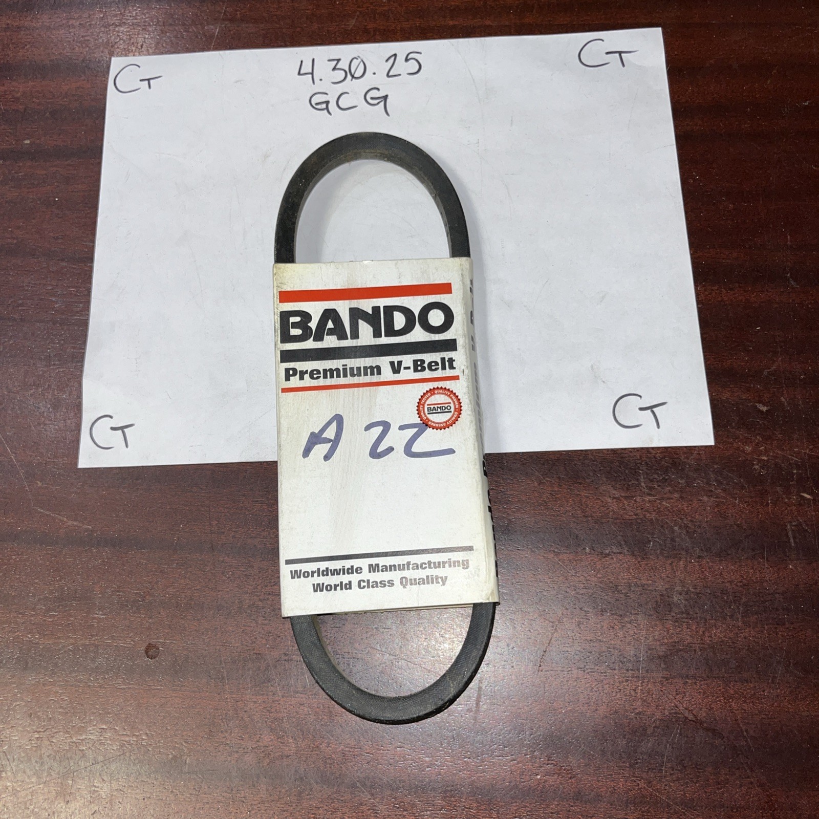 Band of premium V belt A22