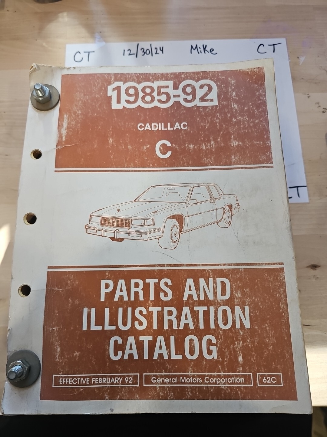 Cadillac 1985-92 C Parts And Illustration Catalog 62c