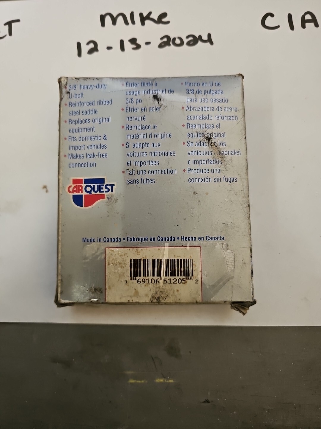 Car QUEST 3" 76mm Muffler Clamp #CQ475 3/8 U-Bolt EXHAUST CLAMP NEW OLD STOCK - Image 4