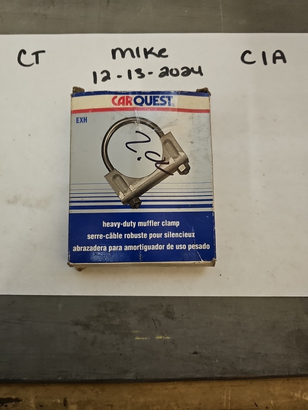 Car QUEST 3" 76mm Muffler Clamp #CQ475 3/8 U-Bolt EXHAUST CLAMP NEW OLD STOCK - Image 5