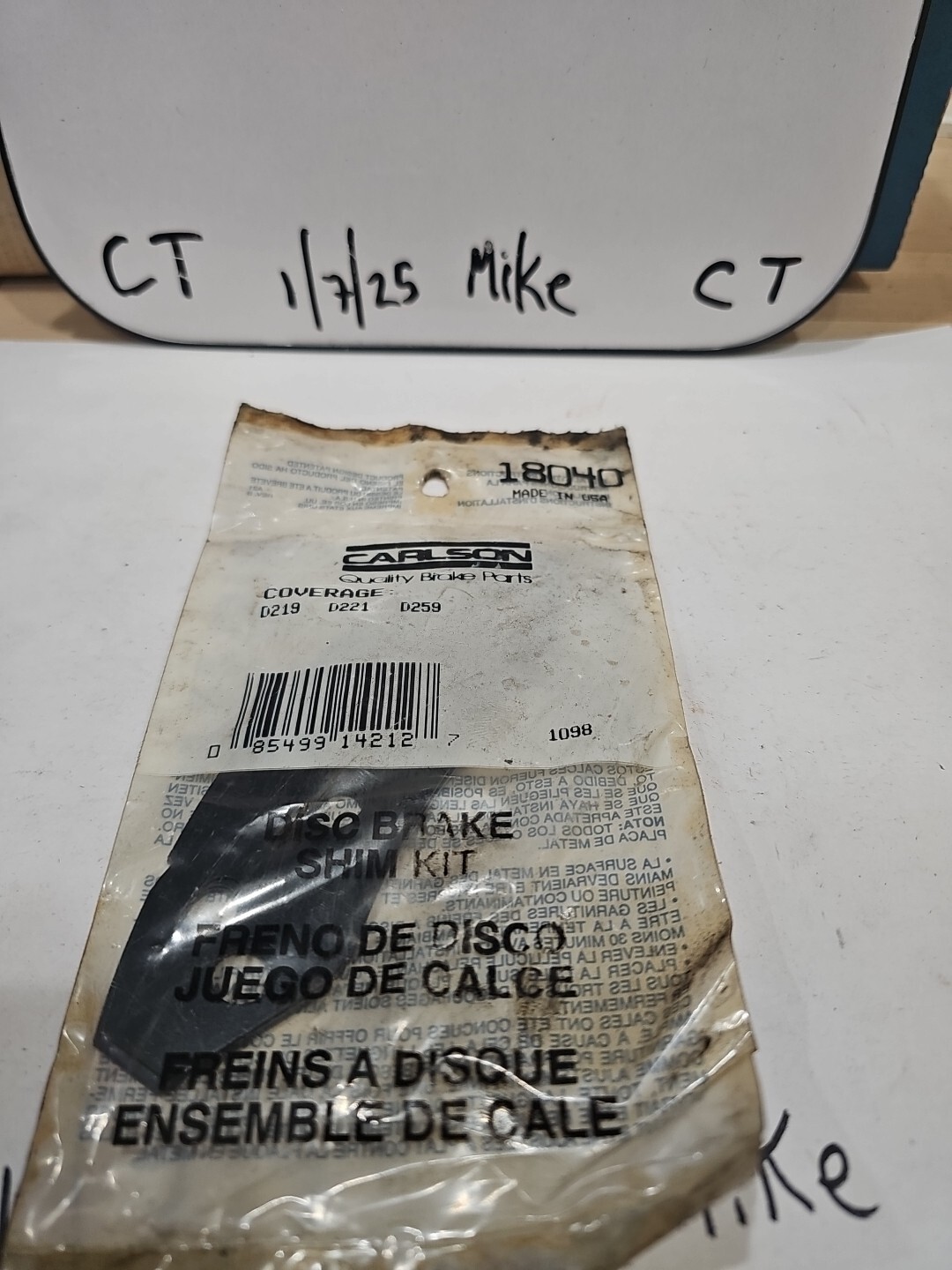 Carlson 18040 Pad Shim Kit