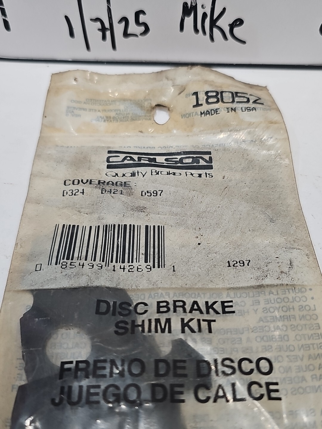 Carlson 18052 Disk Brake Shim Kit - Image 3
