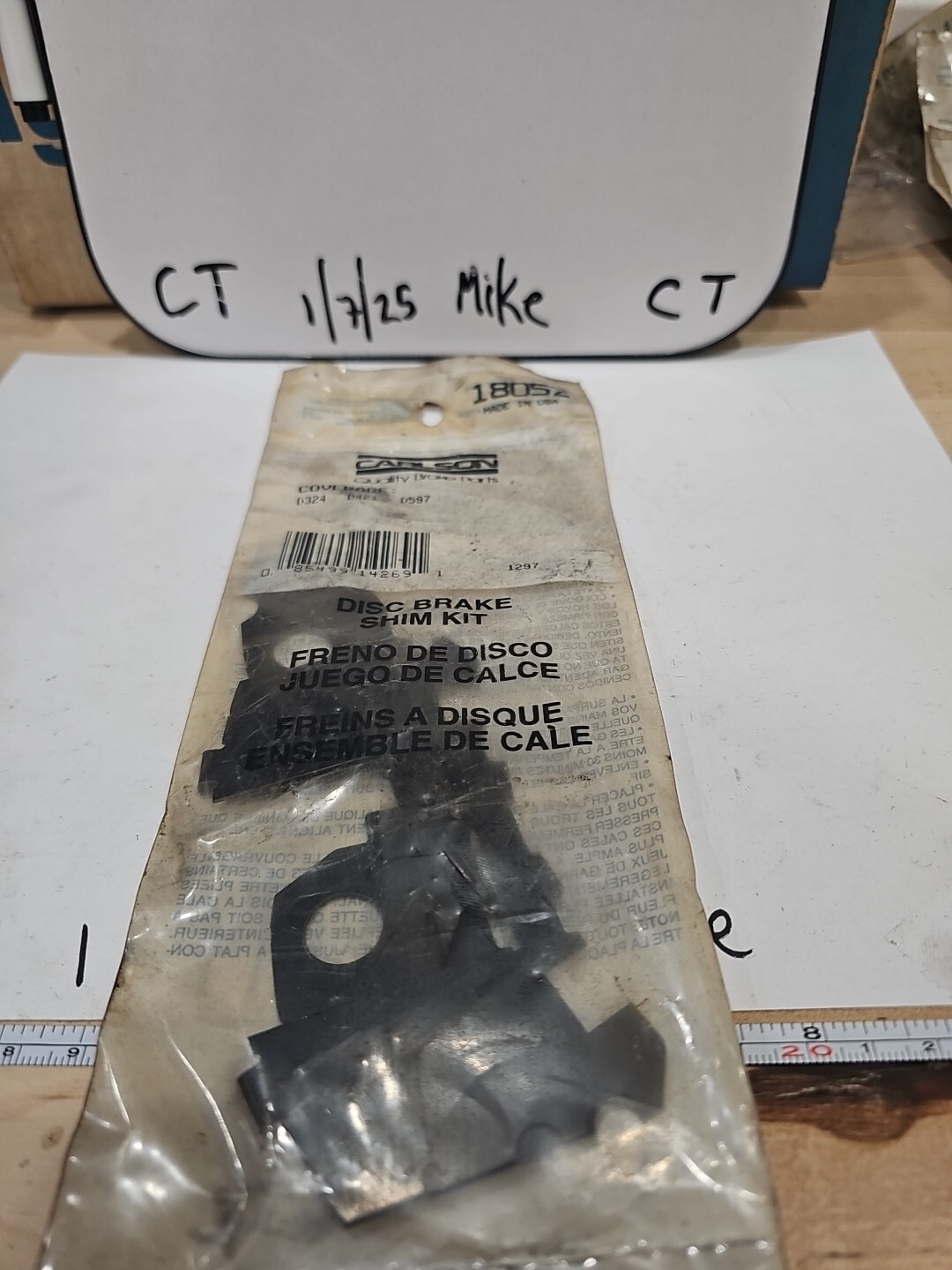 Carlson 18052 Disk Brake Shim Kit