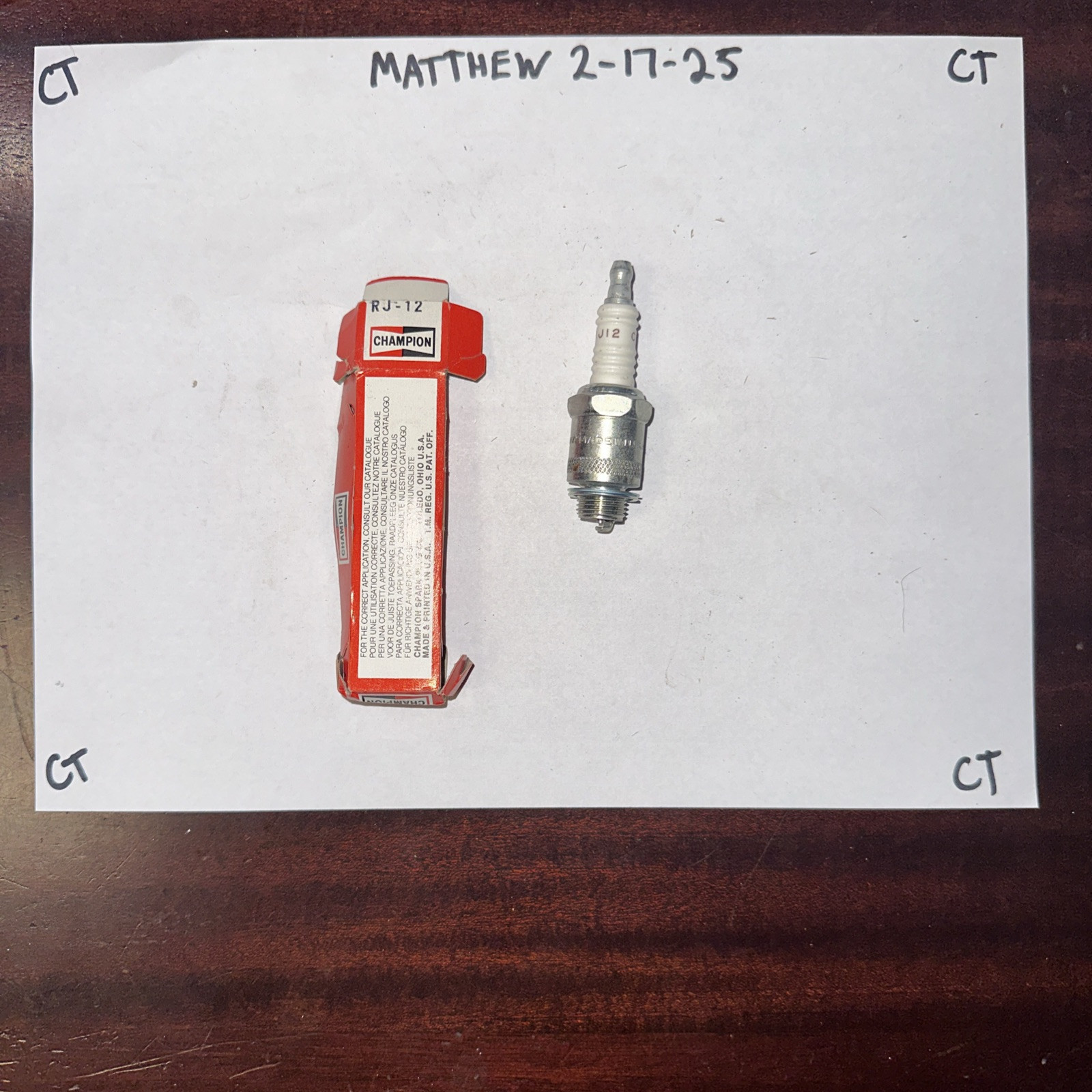 Champion Spark Plug RJ-12