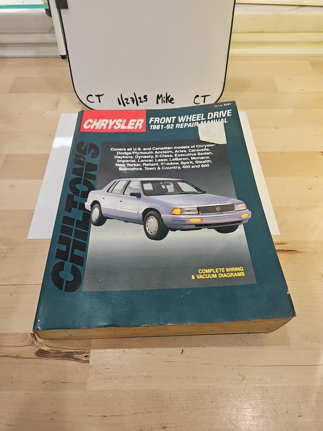 Chilton 8267 Chrysler Front Wheel Drive 1981-1992 Repair Manual Dodge Plymouth