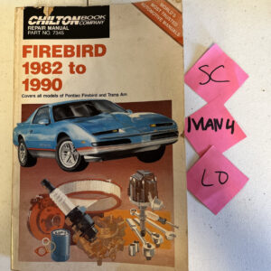 Chilton’s Repair Manual Firebird 1982 To 1990 Vintage