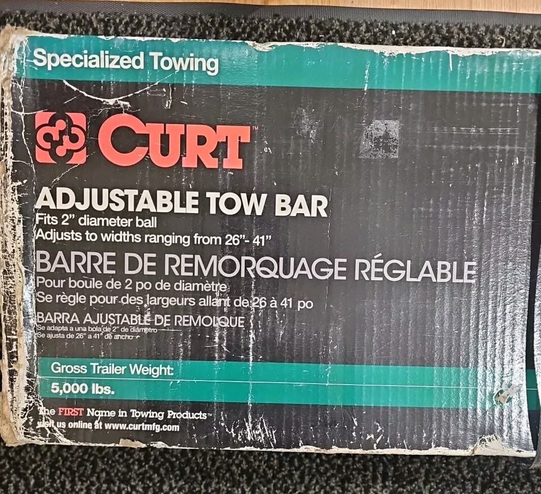 Curt 19745 Adjustable Tow Bar w/ Heavy Duty Coupler 5000lb Capacity W/ 2in Ball - Image 4