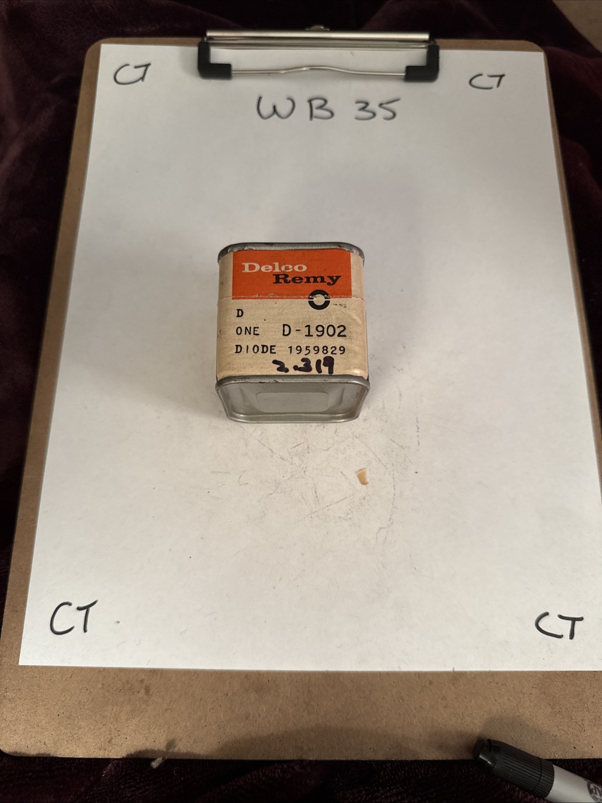 Delco GM D-1902 1959829 Alternator Diode Red 42-52-61 Amp Fit 1962-1968 Corvette