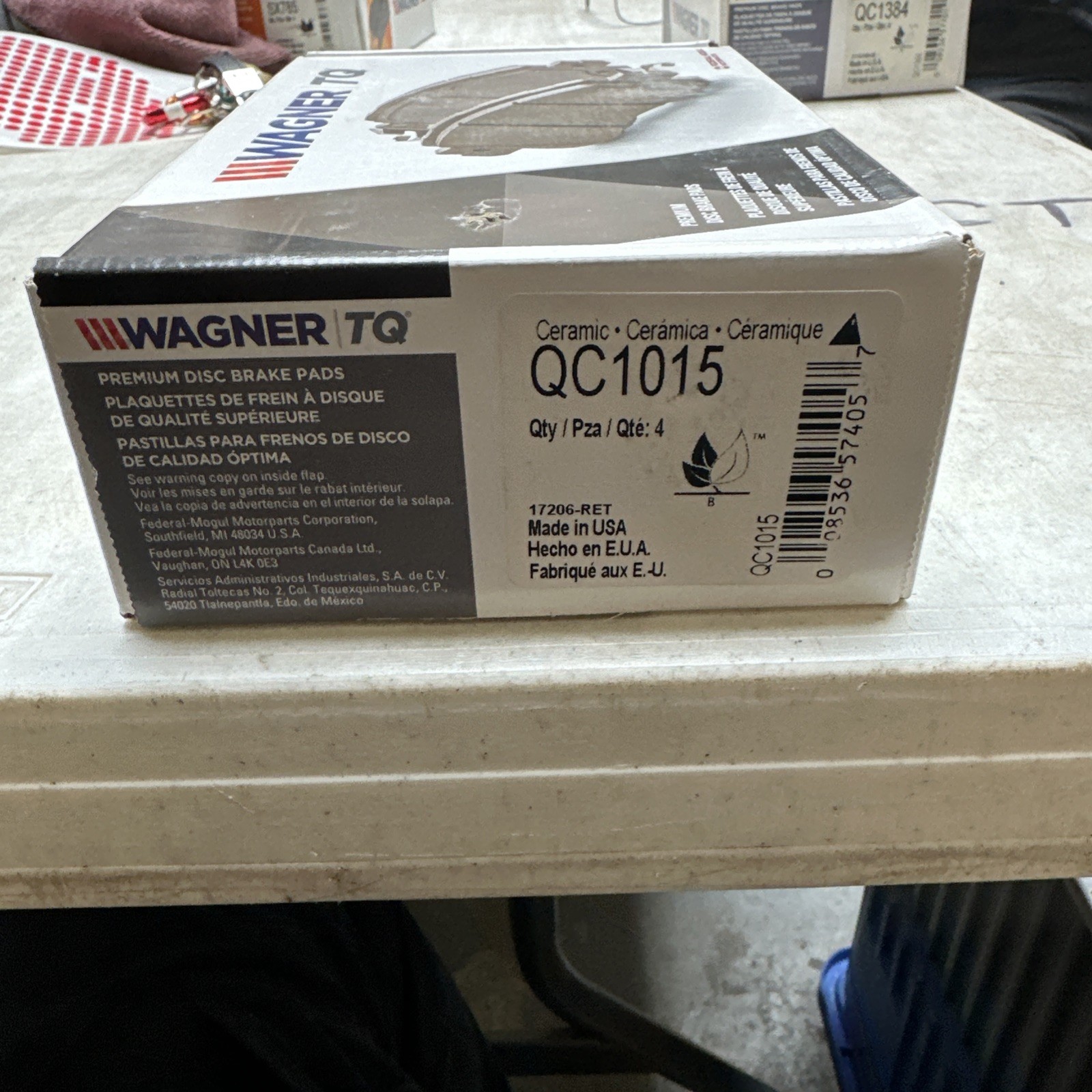 Disc Brake Pad Set-ThermoQuiet Disc Brake Pad Front Wagner QC1015 - Image 3