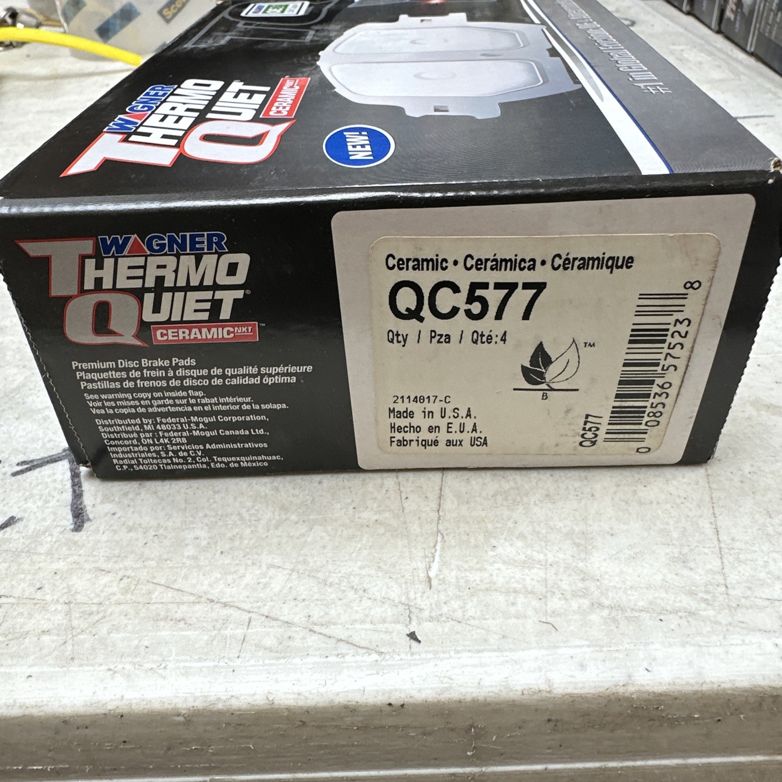 Disc Brake Pad Set-ThermoQuiet Disc Brake Pad Front Wagner QC577 - Image 3