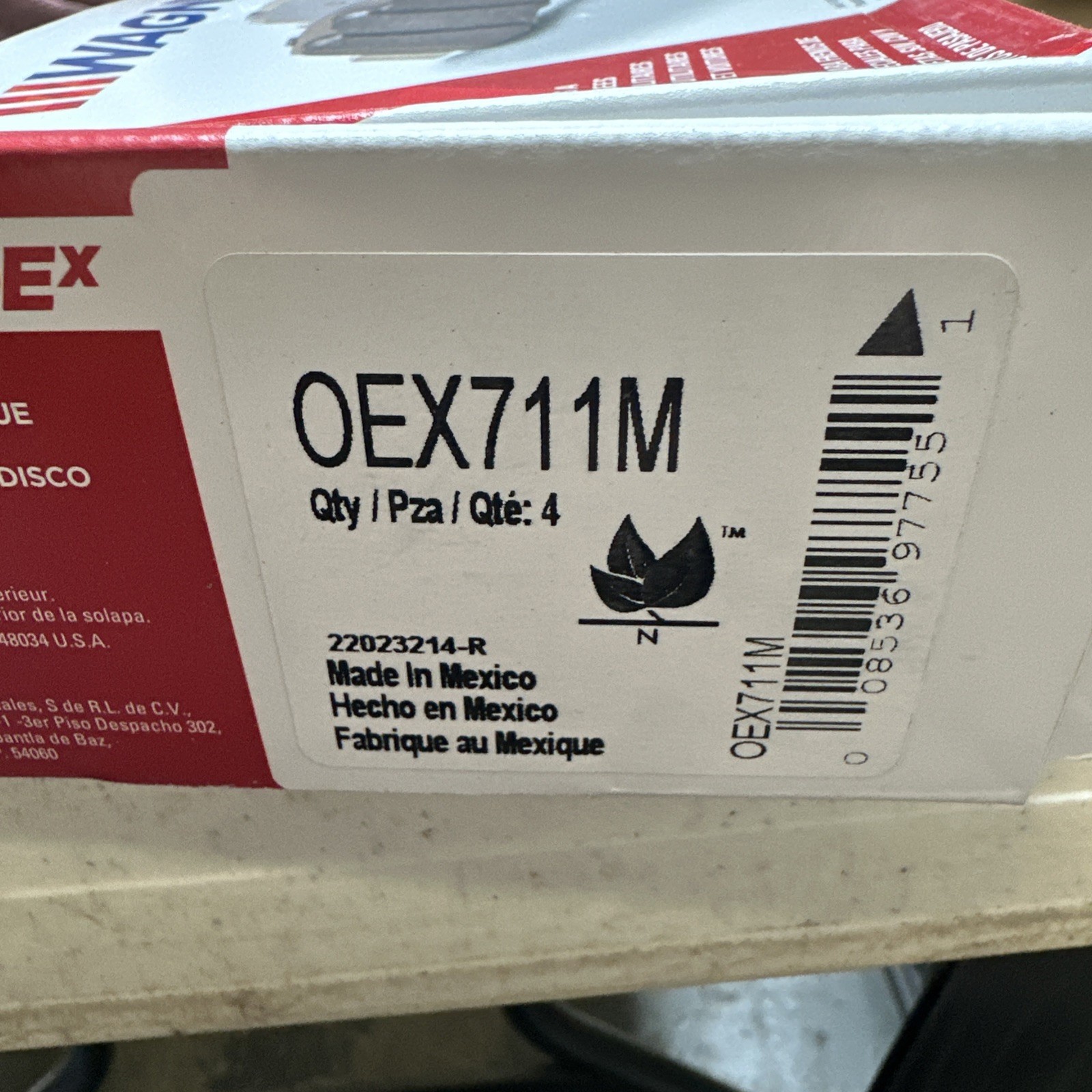 Disc Brake Pad Set Wagner OEX711M - Image 3